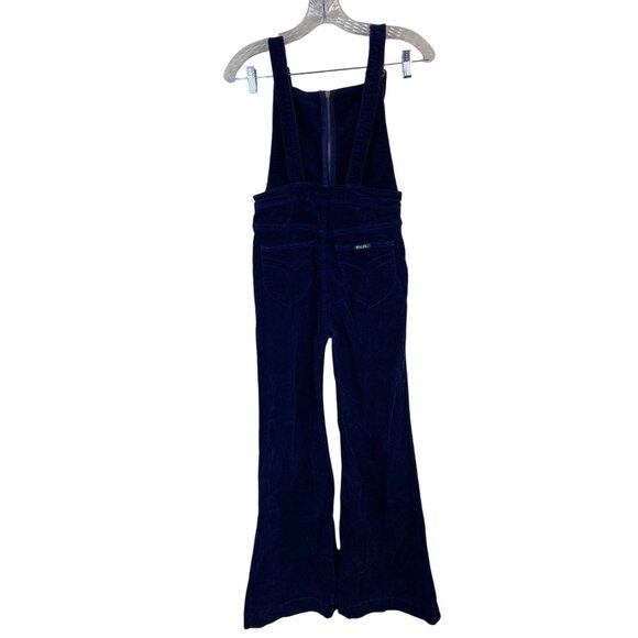 Rollas Navy Blue Corduroy Eastcoast Flare Overalls Women Size 25 Bib Western - Picture 4 of 16